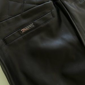 Black Vegan Leather Quilted Leggings